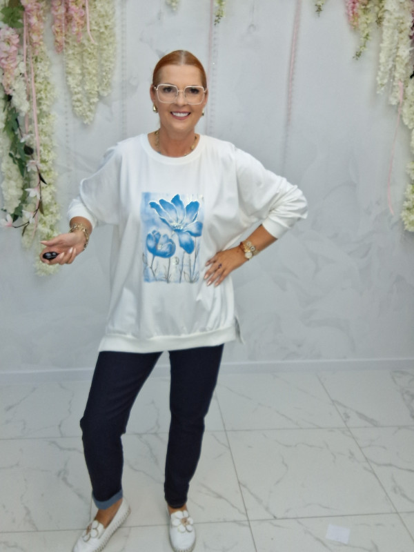 BLUZKA NADRUK KWIAT