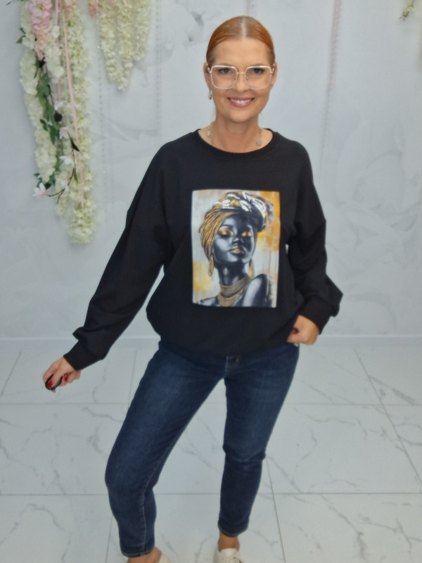 BLUZKA NADRUK KOBIETA