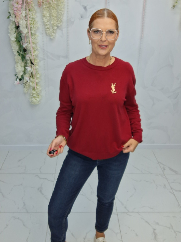 SWETER DEKOLT NA OKRĄGŁO