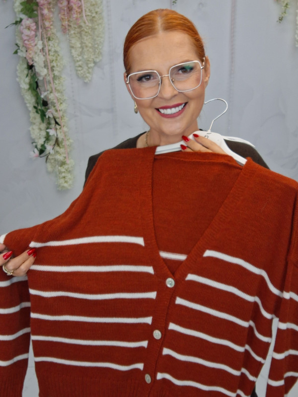 SWETER ROZPINANY W PASKI