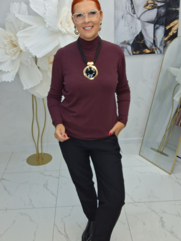 SWETER PÓŁGOLF GŁADKI