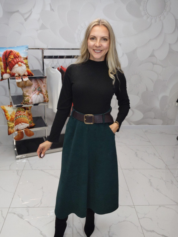 SPÓDNICA SZTRUKSOWA PASEK